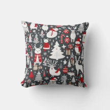 Padrão natalino papais noeis de neve cinza decadên