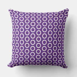 Almofada Padrão Orgânico Real Roxo-Branco Festivo Moderno