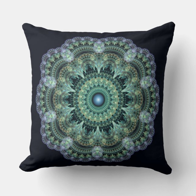 Almofada Padrão oriental fractal (Frente)