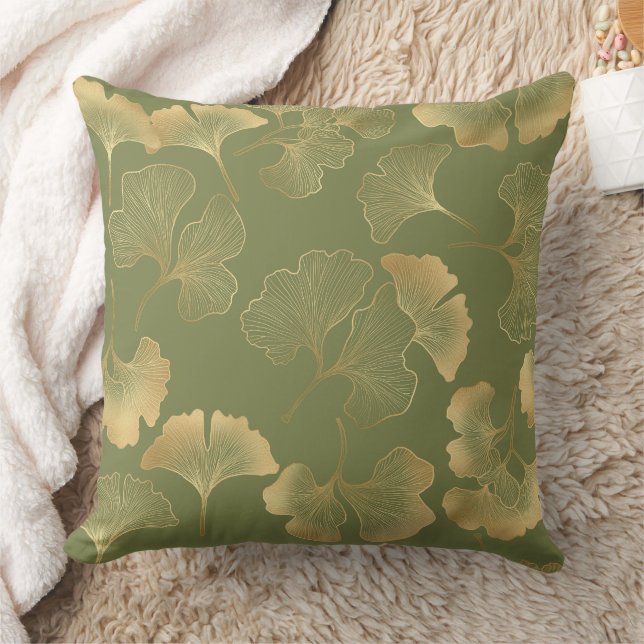 Almofada Padrão Outonal de Ginkgo Dourado (Cobertor)