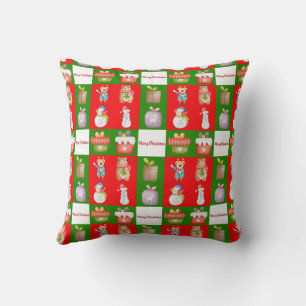 Almofada Padrão perfeito com ilustração do tema de Natal