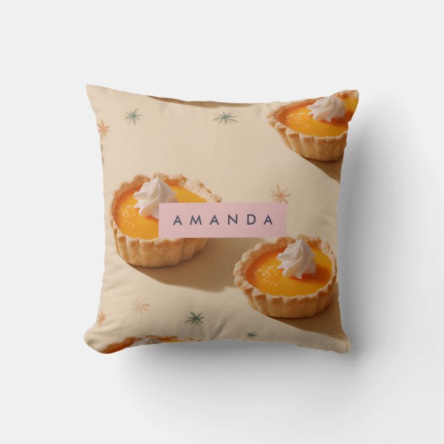 Almofada Padrão Personalizado de Tart de Cliente Doce (Frente)