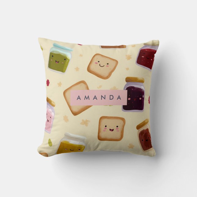 Almofada Padrão personalizado de torrada e emperramento (Frente)