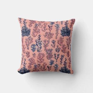 Almofada Padrão Preppy Coral e Blue