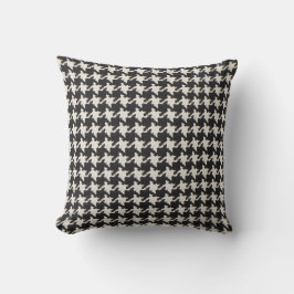 Almofada Padrão Preto Branco Xadrez Escocês