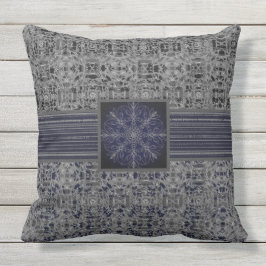 Almofada Padrão preto, Marinho e Cinza X e O