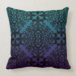 Almofada Padrão Preto-Teal E Roxo