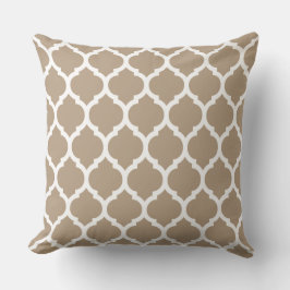 Almofada Padrão Quatrefoil Marroquino Cor de Creme Deslumbr