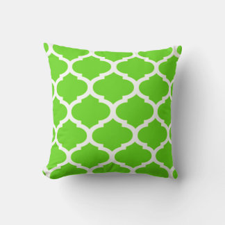 Almofada Padrão Quatrefoil Marroquino Verde Lima