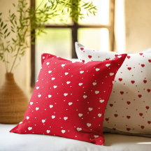 Padrão Reversível de Corações Branco e Vermelho