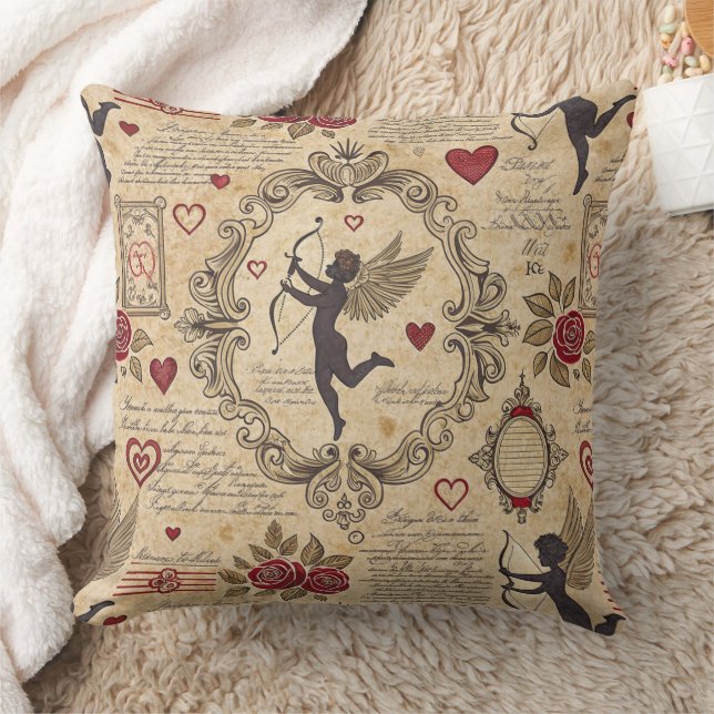 Almofada Padrão Romântico de Vintage Cupid (9) (Cobertor)