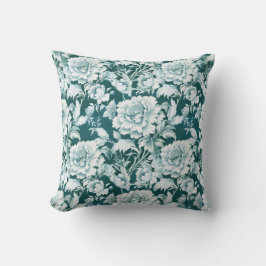 Almofada Padrão rosa de repetição branco-verde