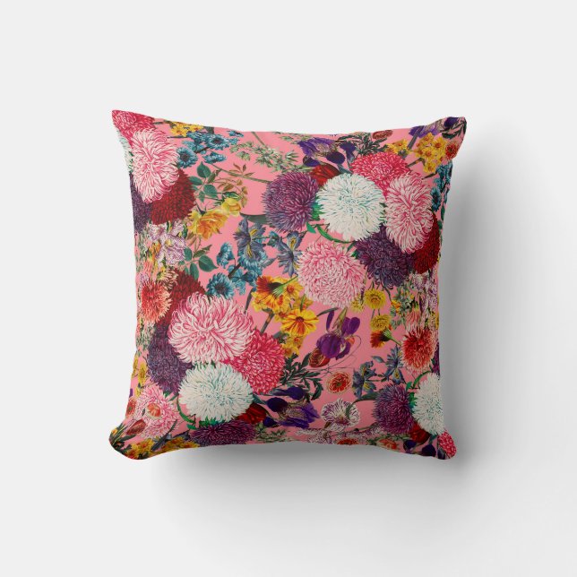 Almofada Padrão Rosa Floral (Frente)