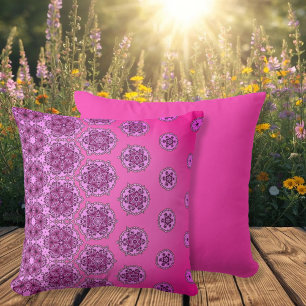 Almofada Padrão rosa quente e púrpura