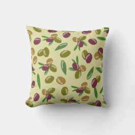 Almofada Padrão Rustic Olive and Olive Leaves