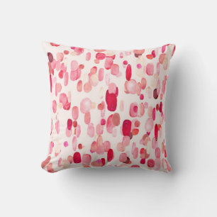 Almofada Padrão sem costura, bonito, de pontos rosas, verm