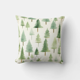 Almofada Padrão sem costura de Floresta de Pinheiros com Co