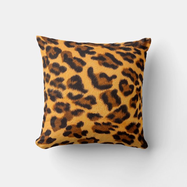 Almofada Padrão sem costura de peles de leopardo (Frente)