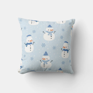 Almofada Padrão sem costura do boneco de neve,fundo de inve