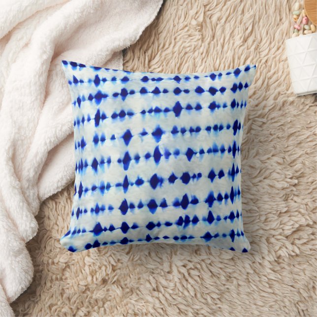 Almofada Padrão Shibori Azul Índigo (Cobertor)
