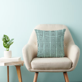 Almofada Padrão Simples em Pretos em Teal Pálido