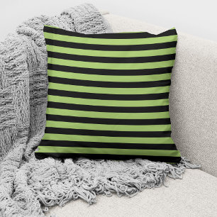 Almofada Padrão Striped preto do Verde limão Elegante