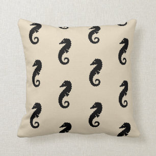 Almofada padrão temático SEAHORSE náutico divertido