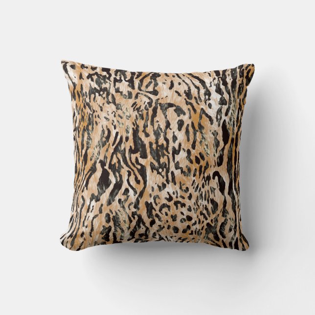 Almofada Padrão Têxtil do Medidor Leopardo Colorido (Frente)