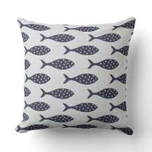 Padrão Texturizado de Peixe de Verão Azul Branco