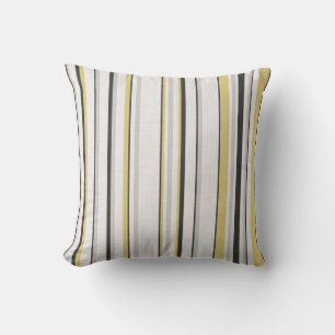 Almofada Padrão texturizado striped. Preto, mostarda, cinz