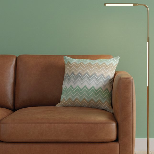 Almofada Padrão Tranquil Mint Chevron Zigzag (Criador carregado)