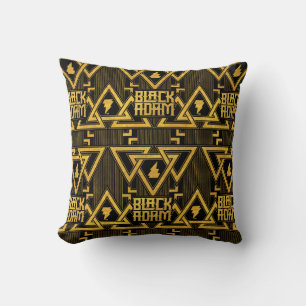 Almofada Padrão triangular de raio de Adam preto