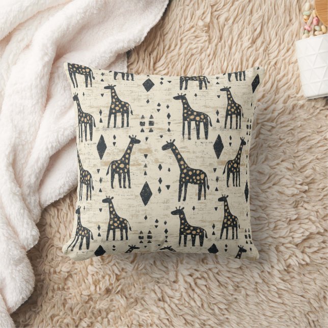 Almofada Padrão Tribal Girafa Boho (Cobertor)