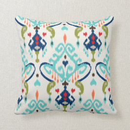 Almofada Padrão tribal marinho azul-ikat-moderno do Quic