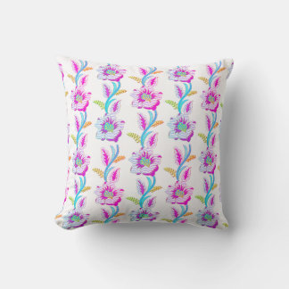 Almofada Padrão Tropical Faux Embroiderme Floral
