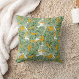 Almofada Padrão tropical moderno de banana verde