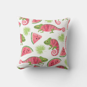 Almofada Padrão tropical sem costura com aquarela fofa cha