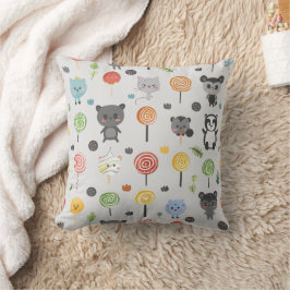 Almofada padrão uniforme com animais bonitos