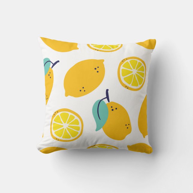 Almofada Padrão uniforme de frutas de limões (Frente)