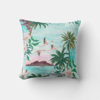 Almofada Padrão uniforme de pintura aquosa com hawaiano
