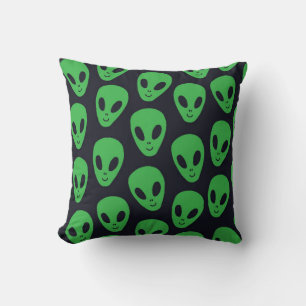 Almofada Padrão uniforme infantil com aliens rostos ufo