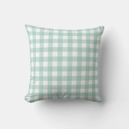 Almofada Padrão Verificado de Gingham Básico Sage Green