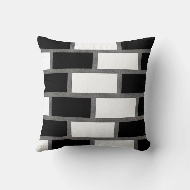 Almofada Padrão Verificado De Tartan De Sillitodo Preto E B (Verso)