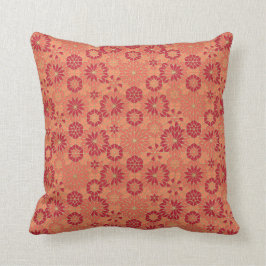 Almofada Padrão vermelho e laranja