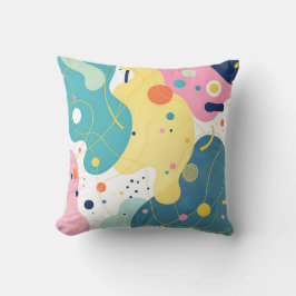 Almofada Padrão Vibrante de Formas Orgânicas Abstrato