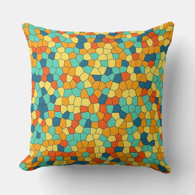 Almofada Padrão vibrante de mosaico (Frente)