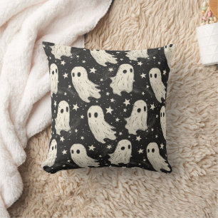 Almofada Padrão Vintage Halloween Spooky Ghosts & Stars