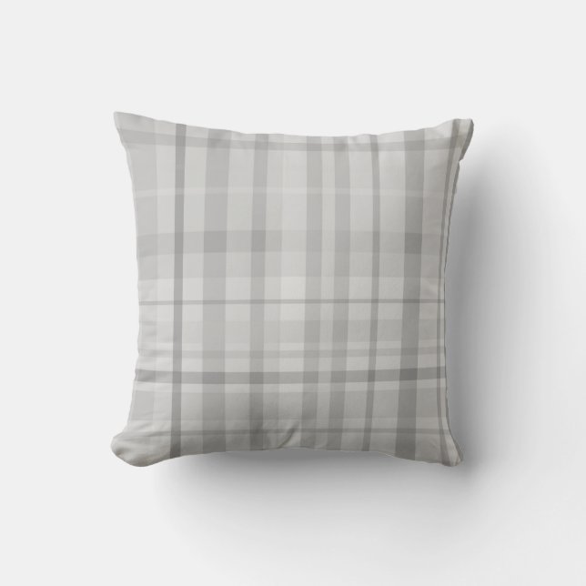 Almofada Padrão Xadrez Cinza Claro Design Minimalista Chiqu (Frente)