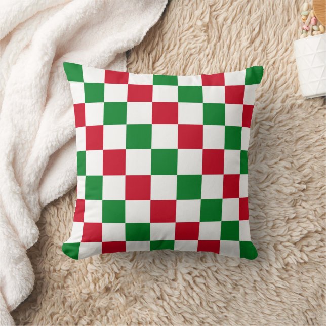Almofada Padrão Xadrez Clássico de Natal (Cobertor)