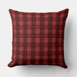 Almofada Padrão Xadrez de Natal Vermelho Festivo de Inverno